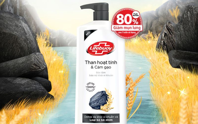 Sản phẩm sữa tắm Lifebuoy than hoạt tính