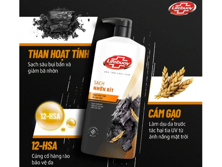 Sữa tắm Lifebuoy than hoạt tính